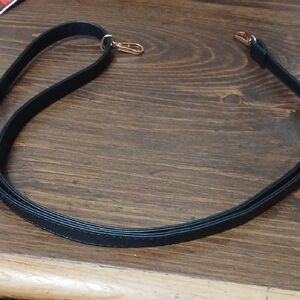 Black Adjustable Strap with Gold Clips Crossbody Strap